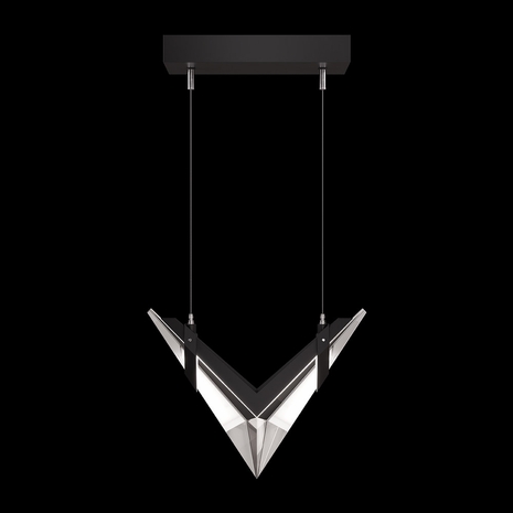 100055-1 Fine Art Lighting Blade 13.375"W Linear Pendant with Black Finish