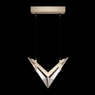 100055-6 Fine Art Lighting Blade 13.375"W Linear Pendant with Champagne Finish