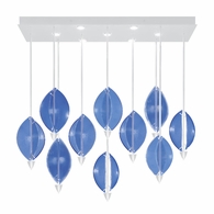 100056-61 Fine Art Lighting Embark 59"W Rectangular Pendant with White/Blue Finish
