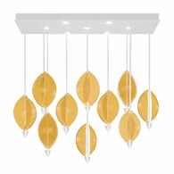 100056-62 Fine Art Lighting Embark 59"W Rectangular Pendant with White/Amber Finish