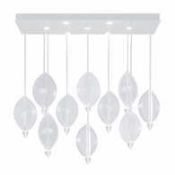 100056-63 Fine Art Lighting Embark 59"W Rectangular Pendant with White/Clear Finish