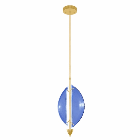100057-31 Fine Art Lighting Embark 11"W Round Pendant with Gold Leaf/Blue Finish