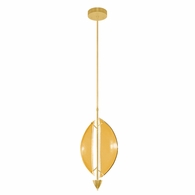 100057-32 Fine Art Lighting Embark 11"W Round Pendant with Gold Leaf/Amber Finish