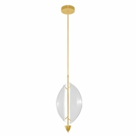 100057-33 Fine Art Lighting Embark 11"W Round Pendant with Gold Leaf/Clear Finish