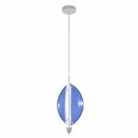100057-41 Fine Art Lighting Embark 11"W Round Pendant with Silver Leaf/Blue Finish