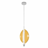 100057-42 Fine Art Lighting Embark 11"W Round Pendant with Silver Leaf/Amber Finish