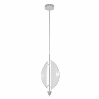 100057-43 Fine Art Lighting Embark 11"W Round Pendant with Silver Leaf/Clear Finish