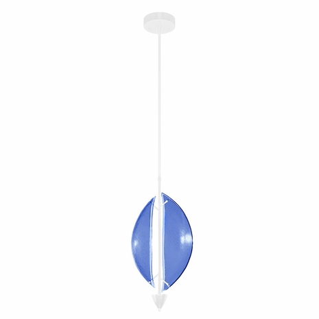 100057-61 Fine Art Lighting Embark 11"W Round Pendant with White/Blue Finish