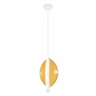 100057-62 Fine Art Lighting Embark 11"W Round Pendant with White/Amber Finish