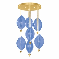 100060-31 Fine Art Lighting Embark 40"W Round Pendant with Gold Leaf/Blue Finish