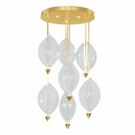 100060-33 Fine Art Lighting Embark 40"W Round Pendant with Gold Leaf/Clear Finish