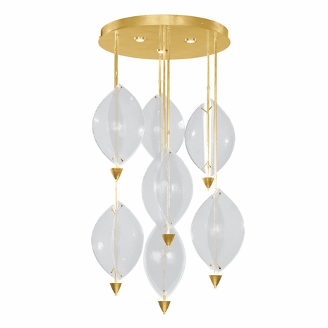 100060-33 Fine Art Lighting Embark 40"W Round Pendant with Gold Leaf/Clear Finish