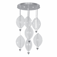 100060-43 Fine Art Lighting Embark 40"W Round Pendant with Silver Leaf/Clear Finish
