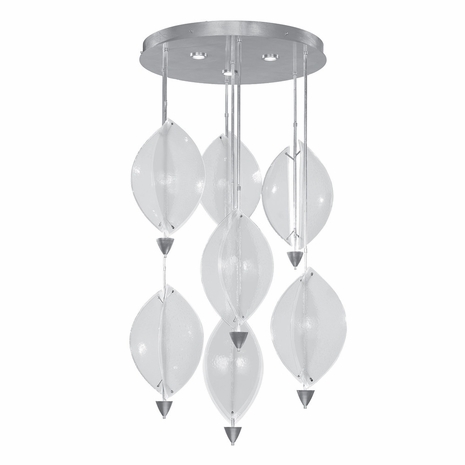 100060-43 Fine Art Lighting Embark 40"W Round Pendant with Silver Leaf/Clear Finish