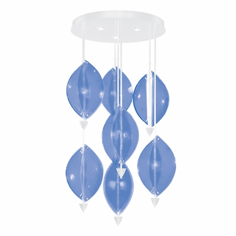 100060-61 Fine Art Lighting Embark 40"W Round Pendant with White/Blue Finish