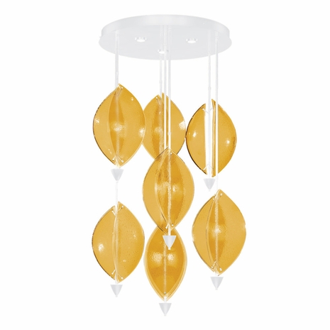 100060-62 Fine Art Lighting Embark 40"W Round Pendant with White/Amber Finish