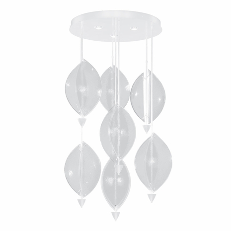 100060-63 Fine Art Lighting Embark 40"W Round Pendant with White/Clear Finish