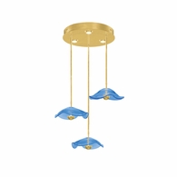 100065-31 Fine Art Lighting Embark 31.25"W Round Pendant with Gold Leaf/Blue Finish
