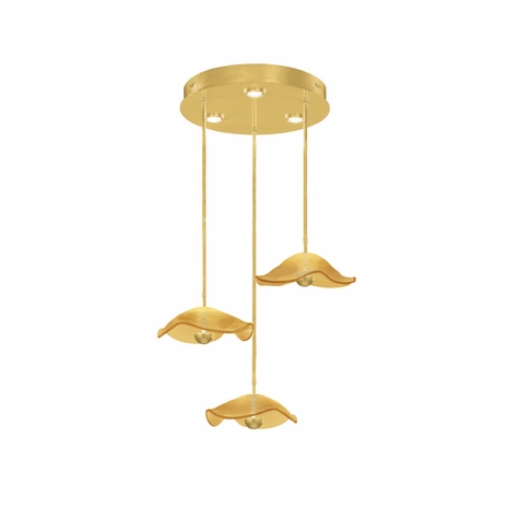 100065-32 Fine Art Lighting Embark 31.25"W Round Pendant with Gold Leaf/Amber Finish