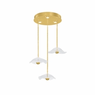 100065-33 Fine Art Lighting Embark 31.25"W Round Pendant with Gold Leaf/Clear Finish