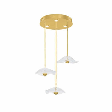 100065-33 Fine Art Lighting Embark 31.25"W Round Pendant with Gold Leaf/Clear Finish