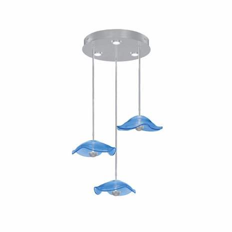 100065-41 Fine Art Lighting Embark 31.25"W Round Pendant with Silver Leaf/Blue Finish