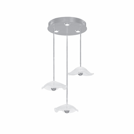 100065-43 Fine Art Lighting Embark 31.25"W Round Pendant with Silver Leaf/Clear Finish