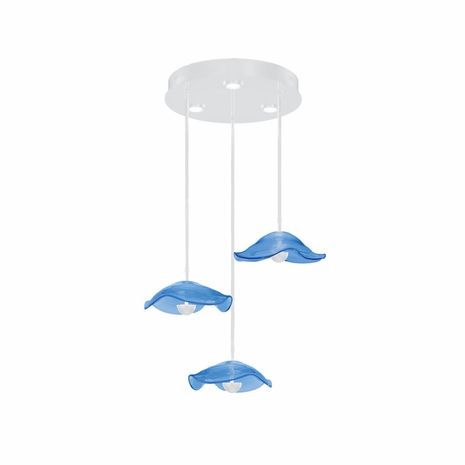 100065-61 Fine Art Lighting Embark 31.25"W Round Pendant with White/Blue Finish