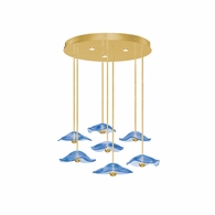 100066-31 Fine Art Lighting Embark 43"W Round Pendant with Gold Leaf/Blue Finish