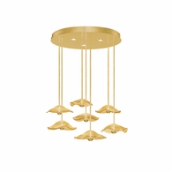 100066-32 Fine Art Lighting Embark 43"W Round Pendant with Gold Leaf/Amber Finish