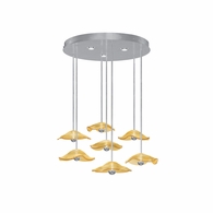 100066-42 Fine Art Lighting Embark 43"W Round Pendant with Silver Leaf/Amber Finish