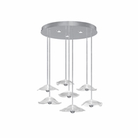100066-43 Fine Art Lighting Embark 43"W Round Pendant with Silver Leaf/Clear Finish