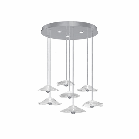 100066-43 Fine Art Lighting Embark 43"W Round Pendant with Silver Leaf/Clear Finish