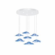 100066-61 Fine Art Lighting Embark 43"W Round Pendant with White/Blue Finish