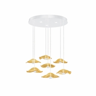 100066-62 Fine Art Lighting Embark 43"W Round Pendant with White/Amber Finish