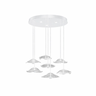 100066-63 Fine Art Lighting Embark 43"W Round Pendant with White/Clear Finish