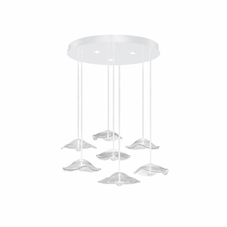 100066-63 Fine Art Lighting Embark 43"W Round Pendant with White/Clear Finish