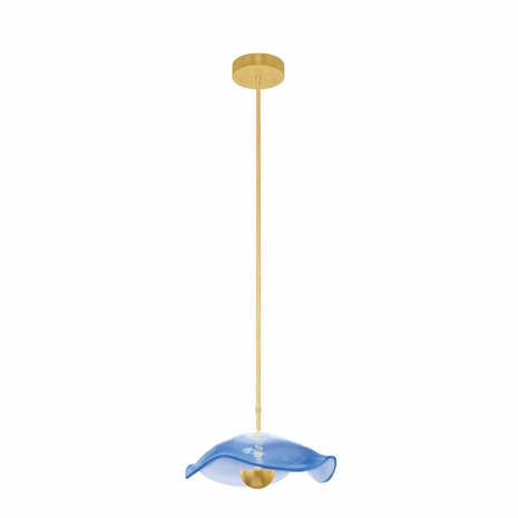 100067-31 Fine Art Lighting Embark 12"W Round Pendant with Gold Leaf/Blue Finish