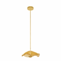 100067-32 Fine Art Lighting Embark 12"W Round Pendant with Gold Leaf/Amber Finish