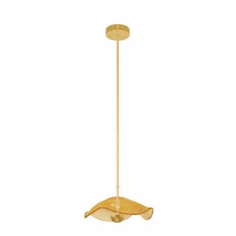 100067-32 Fine Art Lighting Embark 12"W Round Pendant with Gold Leaf/Amber Finish