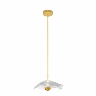100067-33 Fine Art Lighting Embark 12"W Round Pendant with Gold Leaf/Clear Finish