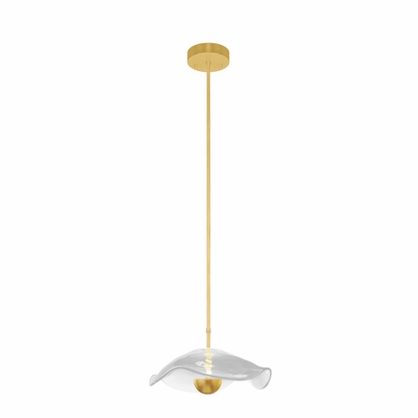 100067-33 Fine Art Lighting Embark 12"W Round Pendant with Gold Leaf/Clear Finish