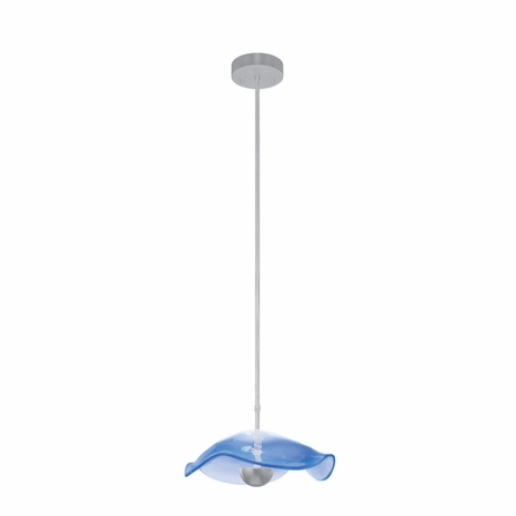 100067-41 Fine Art Lighting Embark 12"W Round Pendant with Silver Leaf/Blue Finish