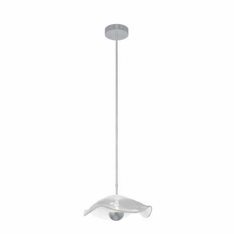 100067-43 Fine Art Lighting Embark 12"W Round Pendant with Silver Leaf/Clear Finish
