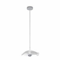 100067-43 Fine Art Lighting Embark 12"W Round Pendant with Silver Leaf/Clear Finish