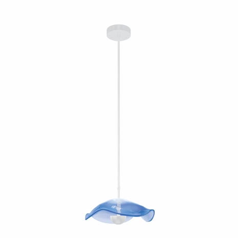 100067-61 Fine Art Lighting Embark 12"W Round Pendant with White/Blue Finish