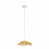100067-62 Fine Art Lighting Embark 12"W Round Pendant with White/Amber Finish