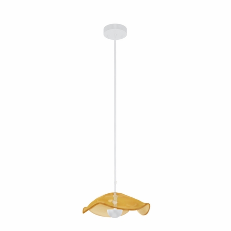 100067-62 Fine Art Lighting Embark 12"W Round Pendant with White/Amber Finish
