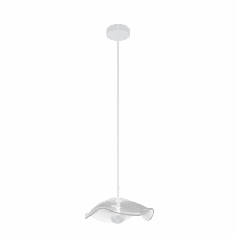 100067-63 Fine Art Lighting Embark 12"W Round Pendant with White/Clear Finish