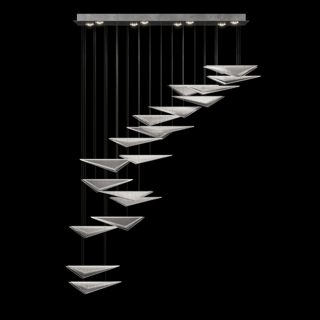 100116-41 Fine Art Lighting Volo 60.5"W Rectangular Pendant with Silver/Clear Linear Finish